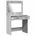  dressingbord med LED lamper Grå sonoma 78,5x41x135 cm