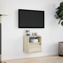  Vegghengt TV-benk med LED sonoma eik 41x31x45 cm 852317