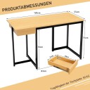 120 cm langt datamaskinbord med skuff og justerbare puter Databord naturlig