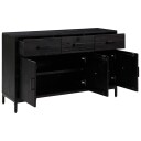 vidaXL Skjenk svart 110x35x70 cm heltre furu