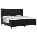  Box Spring Seng med Madrass Svart 200x200 cm Fløyel