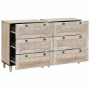 vidaXL Serviesskap 2 pcs Hvit 120 x 33,5 x 75 cm heltre mango