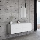 Pulcher Mood 160R Soho   Baderomsmøbel 160x46 cm matt hvit med SolidTec® vask