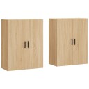  Veggskap 2 stk sonoma eik 69,5x34x90 cm
