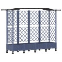 vidaXL Hevet Bed med Trellis og Tak Grå 203,5 x 40 x 129 cm PP