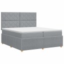 vidaXL Kontinentalseng med madrass Lysegrå 200 x 200 cm Stoff