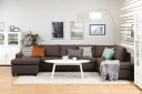 Crazy 5 seters Høyrevendt U formet X Large Sofa med Divan og Sjeselong i Stoff   Brun