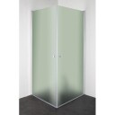Cassøe Slim dusjhjørne, 88,5x88,5 cm, frostet glass, aluminium profil