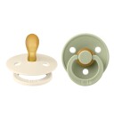 Bibs 2 Pack Latex Symmetriske Smokker Ivory/sage