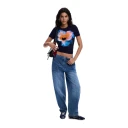 Desigual Dame Jeans Blå L,
