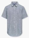 Only & Sons Jr Caiden Life Short Sleeve Solid Linen Shirt Woven Blå 164