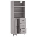 vidaXL Highboard grå sonoma 69,5x34x180 cm konstruert tre 8720845933944