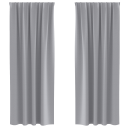  Gardiner med gardiner 2 pcs Lysegrå Polyester