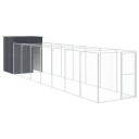 Vidaxl Hundehus Med Gård Antrasitt 165X863X181 cm Galvanisert Stål