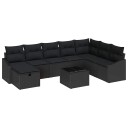 vidaXL Hagesofa Set 9 stk. polyrotting