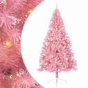  Kunstig Forhåndsopplyst Juletre med 300 LED Rosa 240 cm PVC