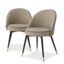 Cooper spisestol faux leather beige 2 set