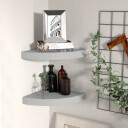 vidaXL Flytende vegghyller 2 stk gr? 25x25x3,8 cm MDF