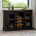 Skjenk HALDEN med 2 skyvedører svart 112x40x80 cm heltre