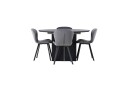 Venture Home Matilda Matgruppe 130 cm Rund med 4 Lilja Stoler Sort
