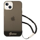 Guess Hardcase iPhone 14 6,1" med Perlerem - Gjennomsiktig/Svart