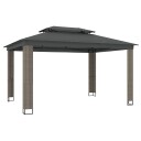  Paviljong med dobbelttak antrasitt 3,94x2,96 m stål 368447