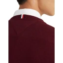 Tommy Hilfiger Pima Org Ctn Cashmere V Neck   Burgundy   XL