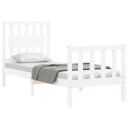vidaXL Sengeramme med hodegavl hvit 2FT6 liten enkel heltre 8720845975579