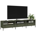  TV-benk olivengrønn 202x39x43,5 cm kaldvalset stål 8721102931079