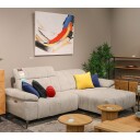 Hjørnesofa HOME4YOU Luzern elektrisk recliner Lys grå Høyre hjørne   lysegrå