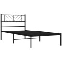 vidaXL Sengeramme i metall med hodegavl svart 80x200 cm 8721012189492