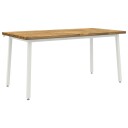 vidaXL Firkantet spisebord 160 x 80 x 75 cm Solid akasietre Hvit