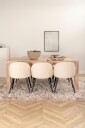 Venture Home   Spisegruppe Slider med 6 Velvet Stitches spisestoler   Hvit