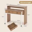 Utvidbart skrivebord med skuffer og hjul – plassbesparende design