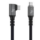Wozinsky Thunderbolt 4 USB-C Vinkelkabel 240W 1,5 m 4K Svart