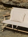 Outdoor Market Folding Sofa Beige With Red Stripe