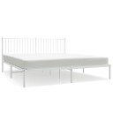 vidaXL Sengeramme i metall med hodegavl hvit 183x213 cm