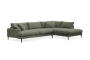 Menard Premium 5 seters høyrevendt L formet dyp sjeselongsofa i chenille   Grønn