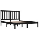 vidaXL Sengeramme svart heltre furu 200x200 cm