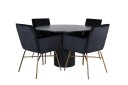 Venture Home Bianca Spisegruppe 110 cm Rund med 4 Petra Stoler Sort