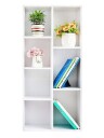 Hvit bokhylle 7 hyller loftdesign veggmontert