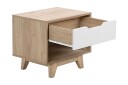 Hultz Nattbord 50 cm med Oppbevaring Skuff + Hylle - Hvit