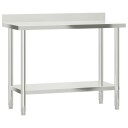  Kjøkkenbenk med bakplate 110x55x93 rustfritt stål