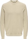 ONLY & SONS Onsdave Reg Ls Crew Neck Knit Noos   Cream   S