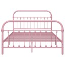 vidaXL Sengeramme rosa metall 140x200 cm