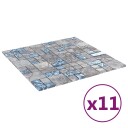 vidaXL Mosaikkflis 11 pcs Grå og Blå 50 x 50 cm Glass