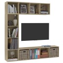  Skapsett 3 deler sonoma eik 180x30x180 cm