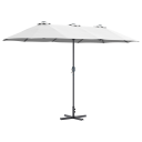  Hageparasol sand 380 x 196 x 235 cm Pulverlakkert stål