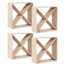 vidaXL Vinhylle 4 pcs Naturlig 62 x 25 x 62 cm Massiv furu
