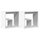  Sidebord 2 stk hvit 50x30x50 cm konstruert tre 840556